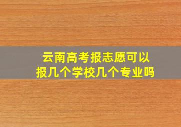 云南高考报志愿可以报几个学校几个专业吗