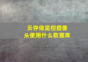 云存储监控摄像头使用什么数据库