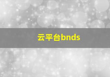 云平台bnds