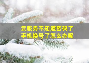 云服务不知道密码了手机换号了怎么办呢