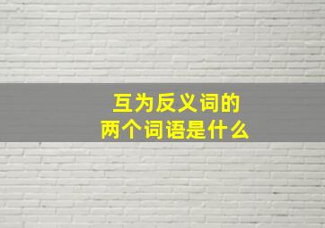 互为反义词的两个词语是什么