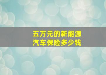 五万元的新能源汽车保险多少钱