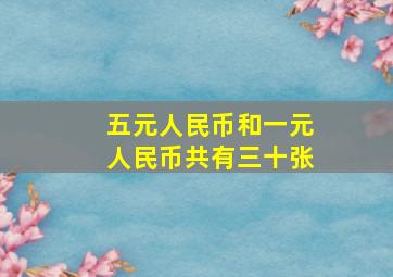 五元人民币和一元人民币共有三十张