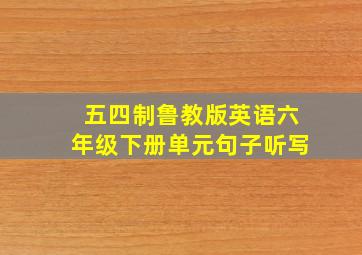 五四制鲁教版英语六年级下册单元句子听写