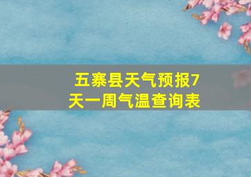 五寨县天气预报7天一周气温查询表