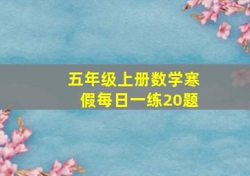 五年级上册数学寒假每日一练20题