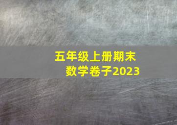 五年级上册期末数学卷子2023