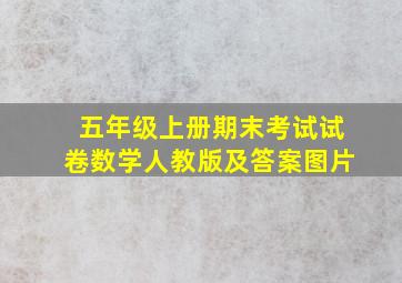 五年级上册期末考试试卷数学人教版及答案图片