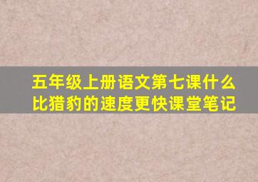 五年级上册语文第七课什么比猎豹的速度更快课堂笔记