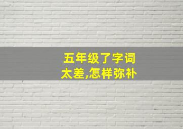 五年级了字词太差,怎样弥补