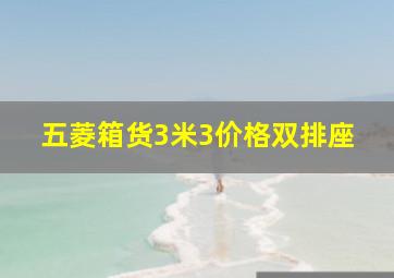 五菱箱货3米3价格双排座