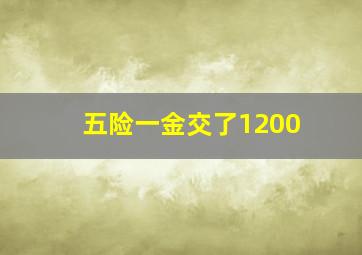 五险一金交了1200