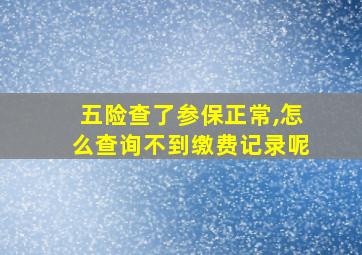 五险查了参保正常,怎么查询不到缴费记录呢