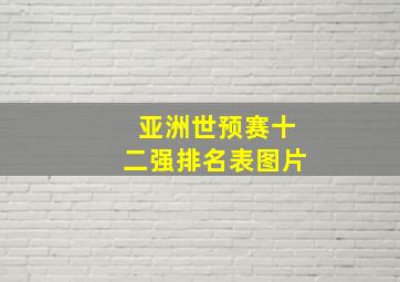 亚洲世预赛十二强排名表图片