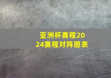 亚洲杯赛程2024赛程对阵图表