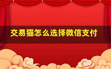 交易猫怎么选择微信支付