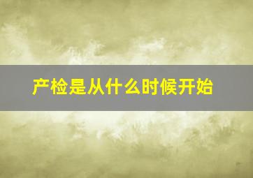 产检是从什么时候开始