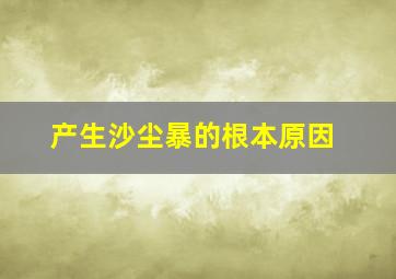 产生沙尘暴的根本原因