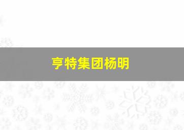 亨特集团杨明