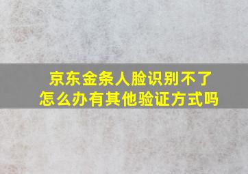 京东金条人脸识别不了怎么办有其他验证方式吗