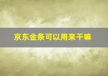 京东金条可以用来干嘛