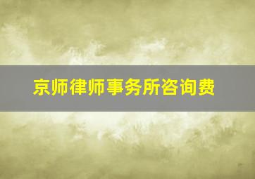 京师律师事务所咨询费