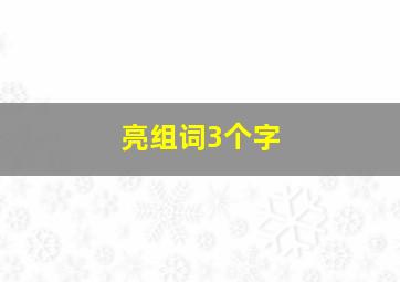 亮组词3个字