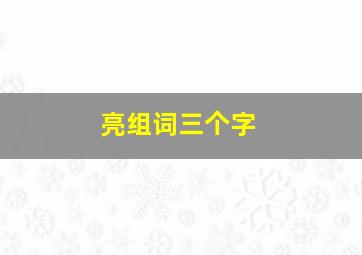 亮组词三个字