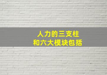 人力的三支柱和六大模块包括