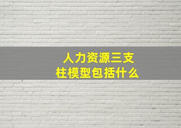 人力资源三支柱模型包括什么