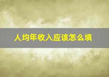 人均年收入应该怎么填