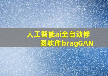 人工智能ai全自动修图软件bragGAN