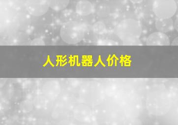 人形机器人价格