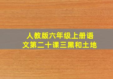 人教版六年级上册语文第二十课三黑和土地