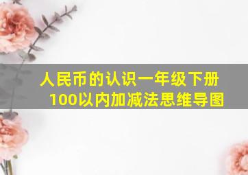 人民币的认识一年级下册100以内加减法思维导图