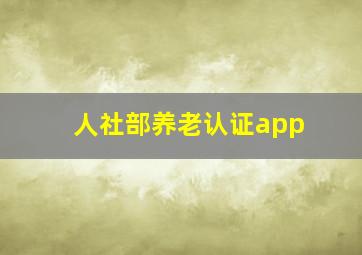 人社部养老认证app