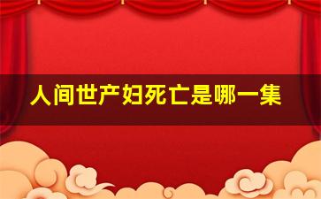 人间世产妇死亡是哪一集