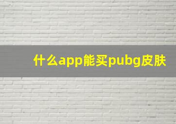 什么app能买pubg皮肤