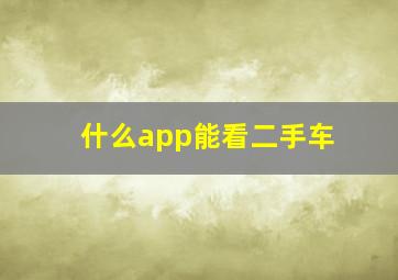 什么app能看二手车