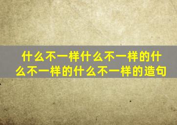 什么不一样什么不一样的什么不一样的什么不一样的造句