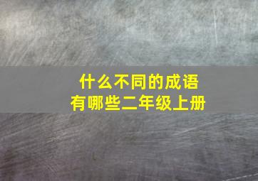 什么不同的成语有哪些二年级上册