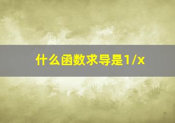 什么函数求导是1/x