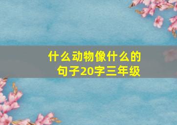 什么动物像什么的句子20字三年级