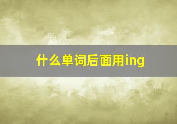 什么单词后面用ing