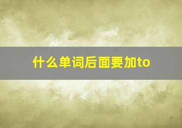 什么单词后面要加to