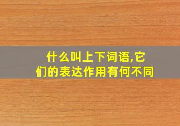 什么叫上下词语,它们的表达作用有何不同