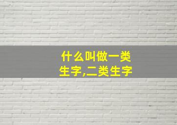 什么叫做一类生字,二类生字