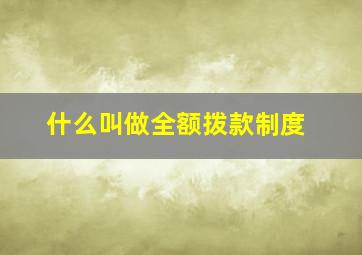 什么叫做全额拨款制度