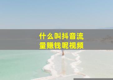 什么叫抖音流量赚钱呢视频