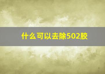 什么可以去除502胶